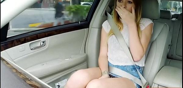  Sexy teen girl Alex Blake pussy pounded in the backseat